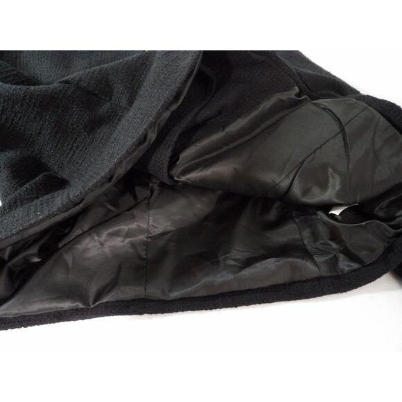 Talbots 16WP Blazer Tweed Black Weave Cotton Cardigan Full Zip Office Career Lin - Picture 3 of 13